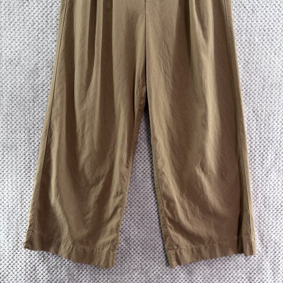 Madewell Harlow Wide Leg Pants Womens 12 Beige Khaki Lyocell Pleated High Rise - Picture 4 of 16